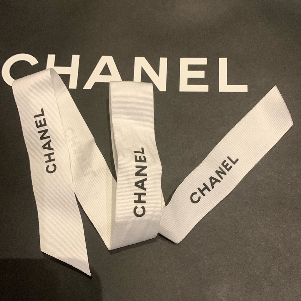 Chanel white ribbon